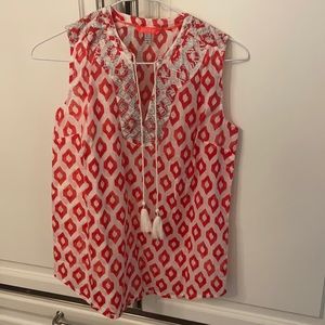 Joules pink and white top, size 4